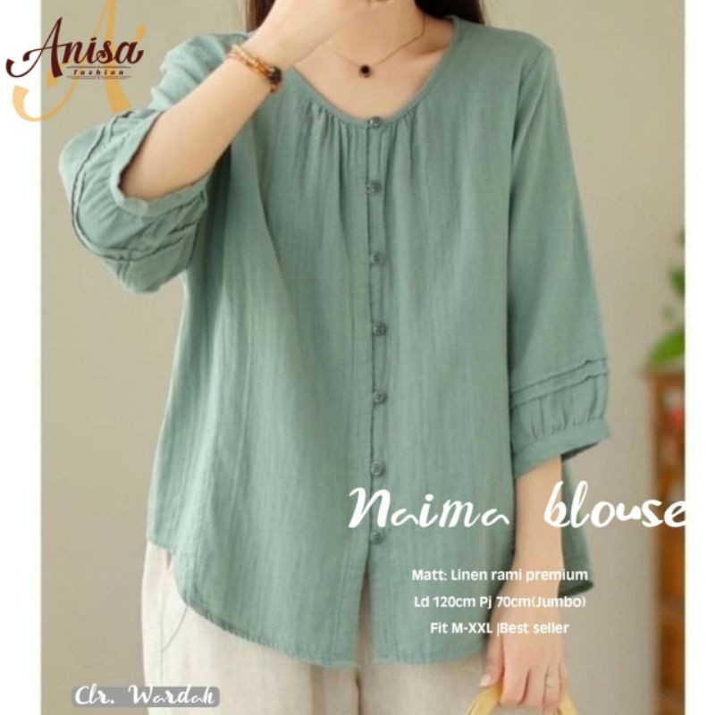 Sage green Naima Blouse Casual All Size Jumbo Ld 120 fit XXXL