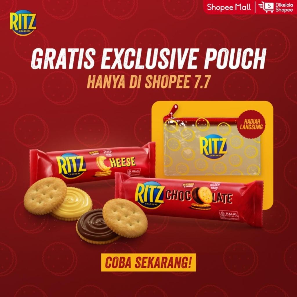 

Ritz Biskuit Sandwich Keju 91g + Ritz Biskuit Sandwich Cokelat 91g Free Ritz Pouch