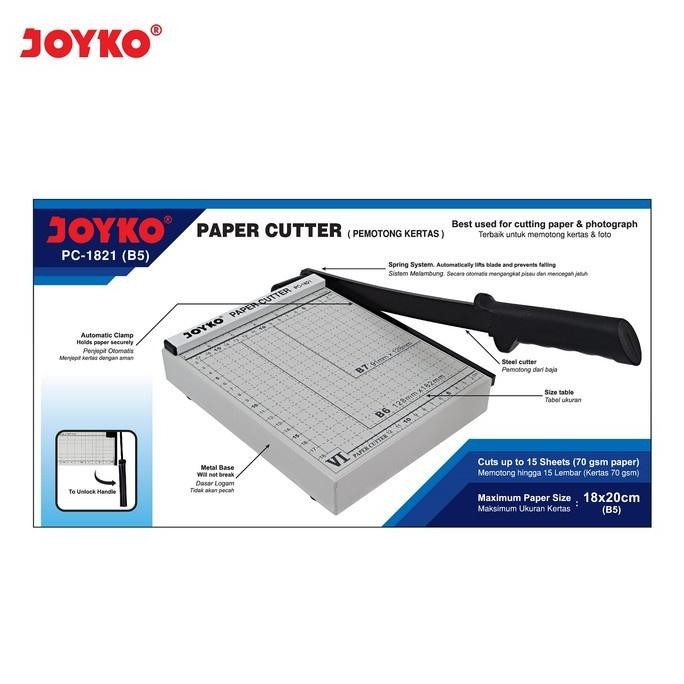 

READY >> PEMOTONG KERTAS JOYKO PC-1821 PAPER CUTTER B5 PC1821
