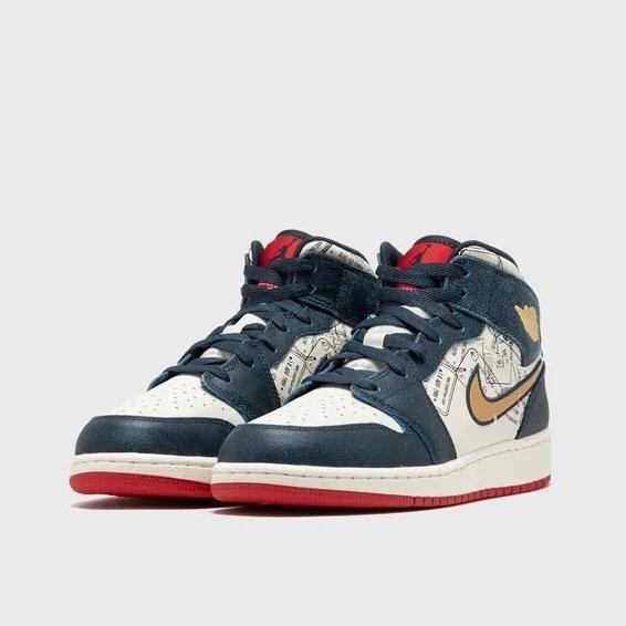 Sepatu Basket Anak Air Jordan 1 Mid SE GS Take Flight FN1353-400 .