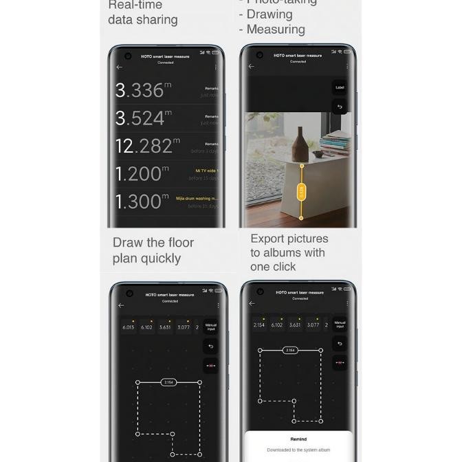 HOTO Smart Laser Rangefinder Meteran Pengukur Jarak Laser Digital