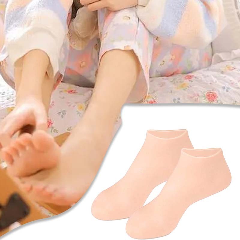 1 Pair Kaos Kaki Silikon Moisturizing Foot Kaos Kaki Gel Silikon Anti Air Foot Spa Foot Care Masker