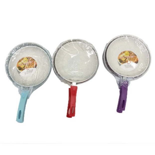 Marble Frypan Set Warna 2In1 (Wajan/Teflon/Fry Pan Warna Isi 2)