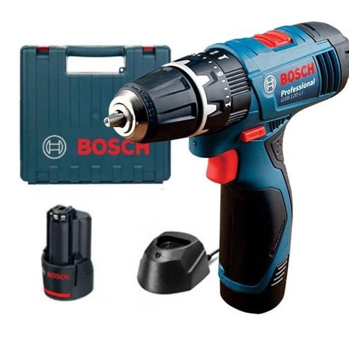 Bosch Gsb 120-Li Cordless Impact Drill / Bor Tembok Baterai 120 Li