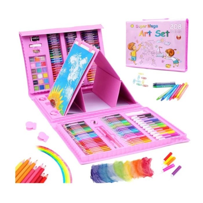 

TJ-498 Crayon Anak Set Isi 208 Pcs Pensil Warna Alat Lukis Set Crayon