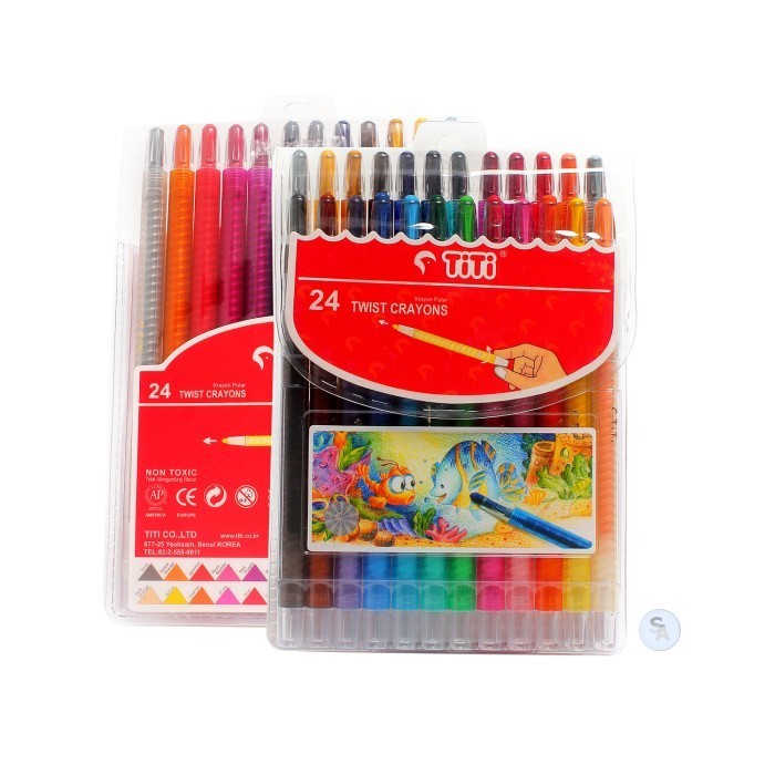 

TITI - Crayon Putar Twist Crayon 24 Warna Non-Toxic - Set