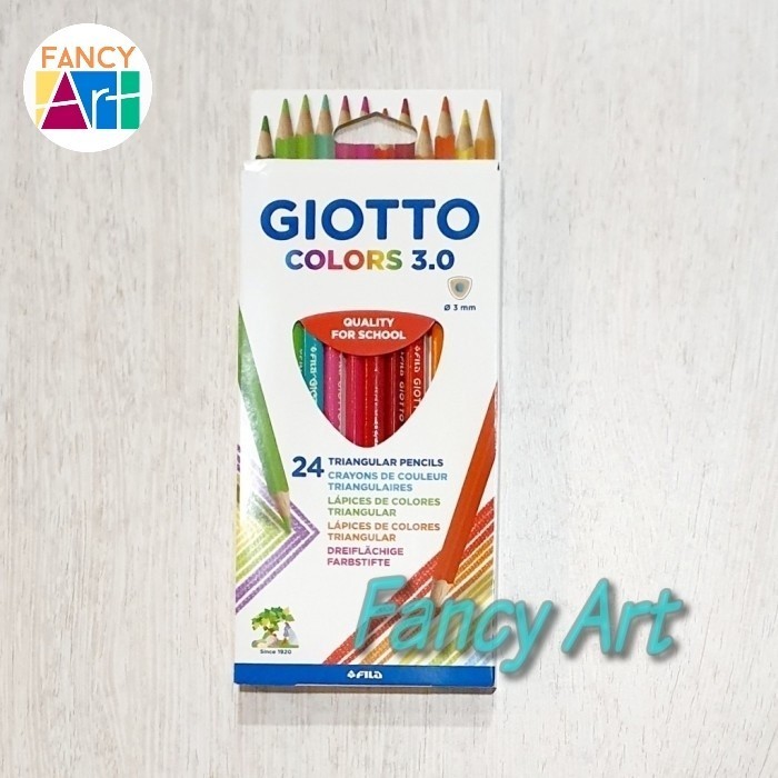 

Giotto 24 Colors Triangular 3.0mm Pencil - pensil warna isi 24