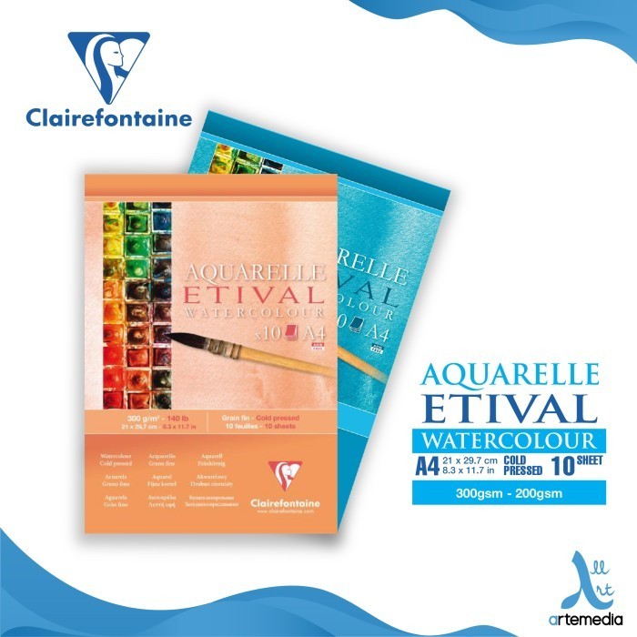 

Kertas Cat Air fontaine Etival A4 Cold Pressed Watercolor Pad