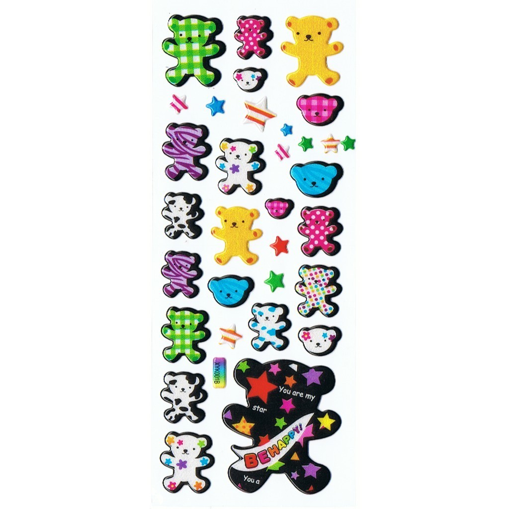 

SK220 Stiker Sticker Timbul Set Strip Aneka Gambar Kartun Anak Bear