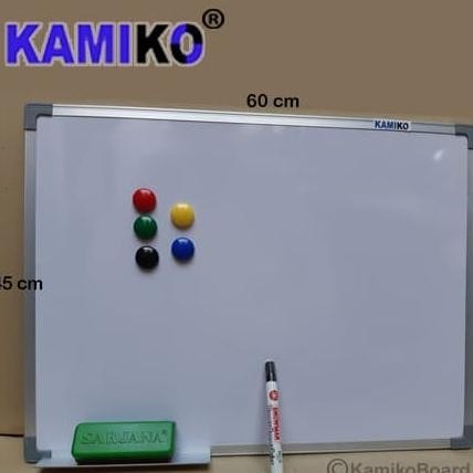 

Whiteboard Kamiko 45 x 60 cm Gantung - Spidol Hitam - Magnet - Hapusan