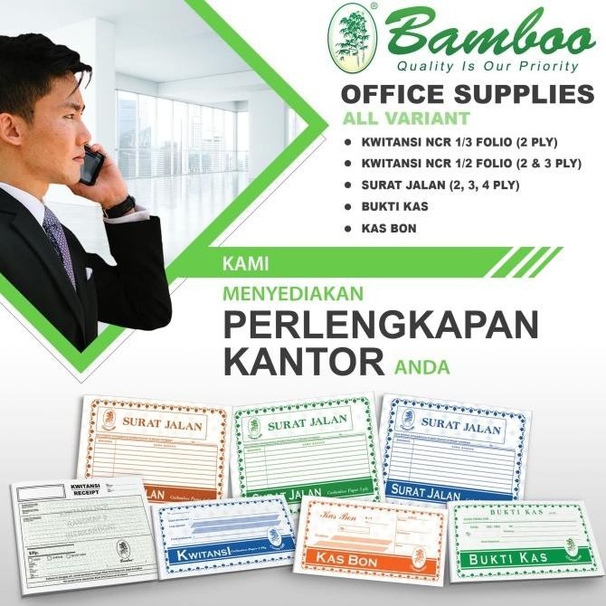 

Bamboo Kwitansi NCR 1/2 FOLIO 2 PLY [10 Pcs]