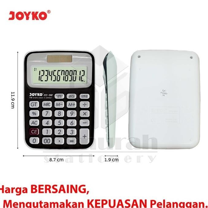 

Kalkulator Joyko CC 32 / Mesin Hitung CC-32 / Calculator 12 Digit