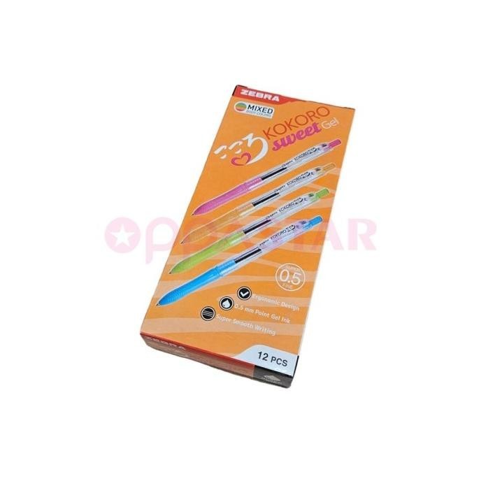 

Pen Pulpen Gel Kokoro Sweet Gel Tinta Hitam 0.5 Zebra 1 Box Isi 12 Pcs