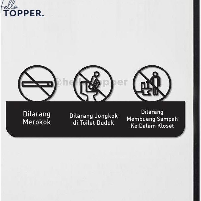 

Sign Akrilik Larangan Toilet Hollow UV Print Sign Board