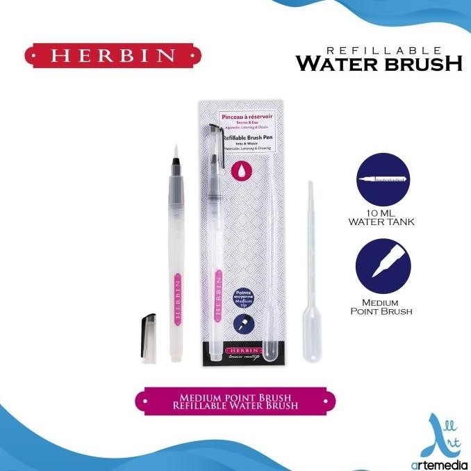 

Herbin Refillable Water Brush Pen Watercolor Botol Kosong Kuas