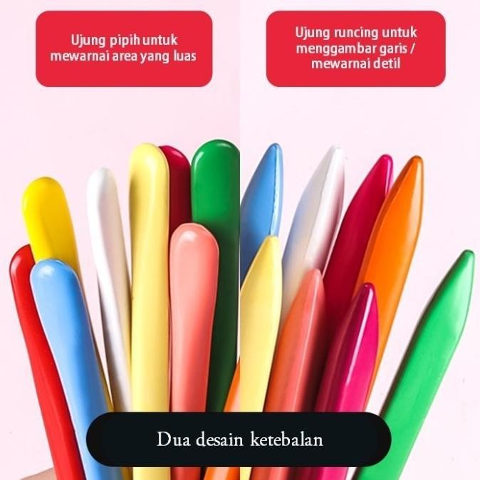 

36 Pcs Crayon Lab/Krayon Warna Plastik Triangular Non Toxic No Luntur