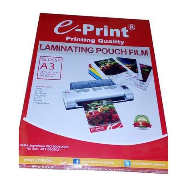

PLASTIK LAMINATING / LAMINATING FIRM A3 EPRINT PACK 贴合塑料