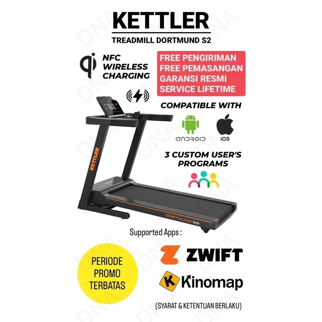 Treadmill Elektrik KETTLER Dortmund S2 (Bluetooth & NFC) - ORIGINAL