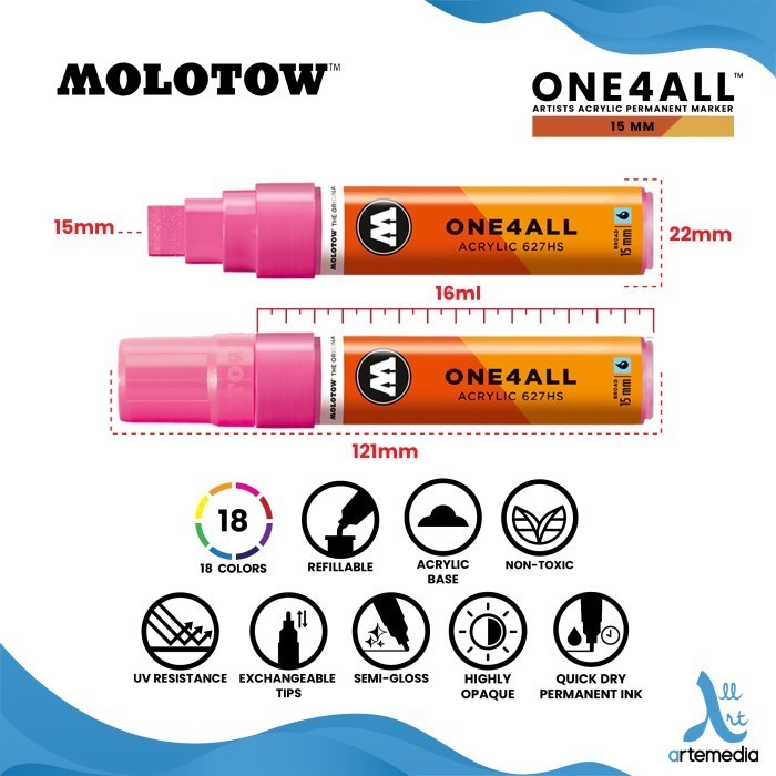 

Spidol Permanen Warna Molotow One4All 15mm Acrylic Paint Marker