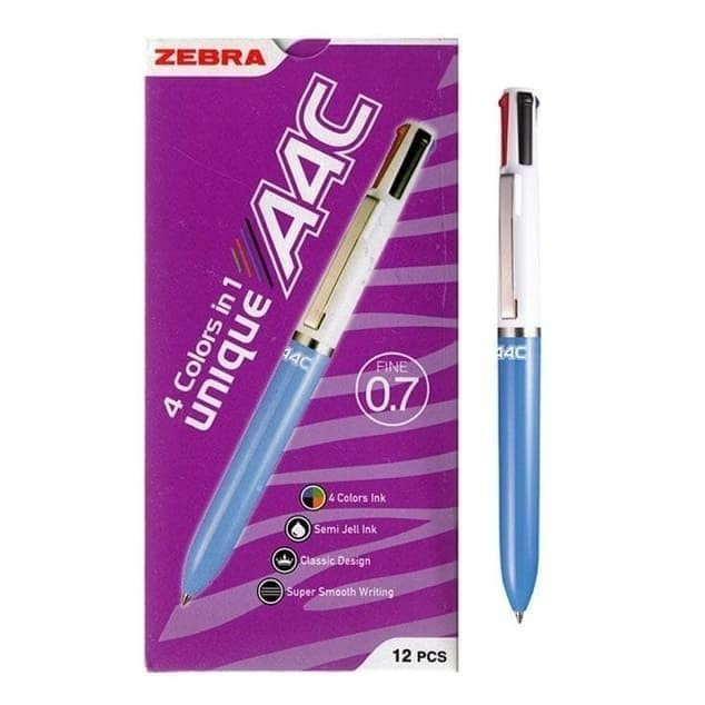 

Pulpen 4 warna Zebra A4C pen multi color / Lusin