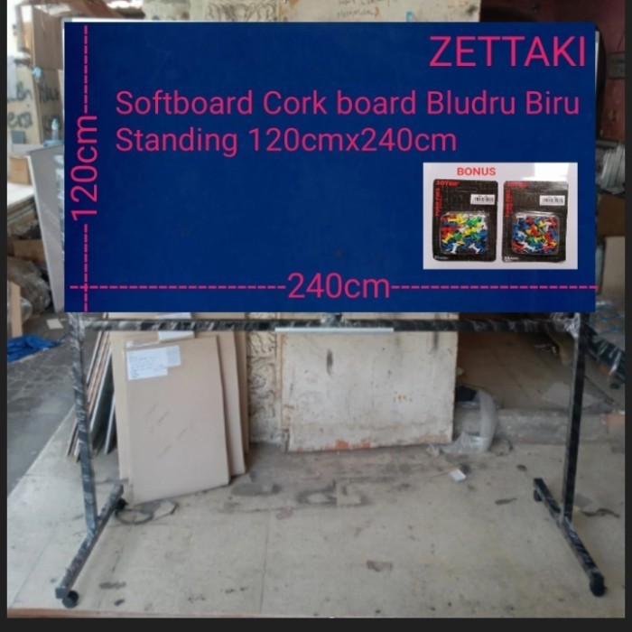 

Softard Cork ard/Papan Mading Bludru Biru Standing 120x240cm