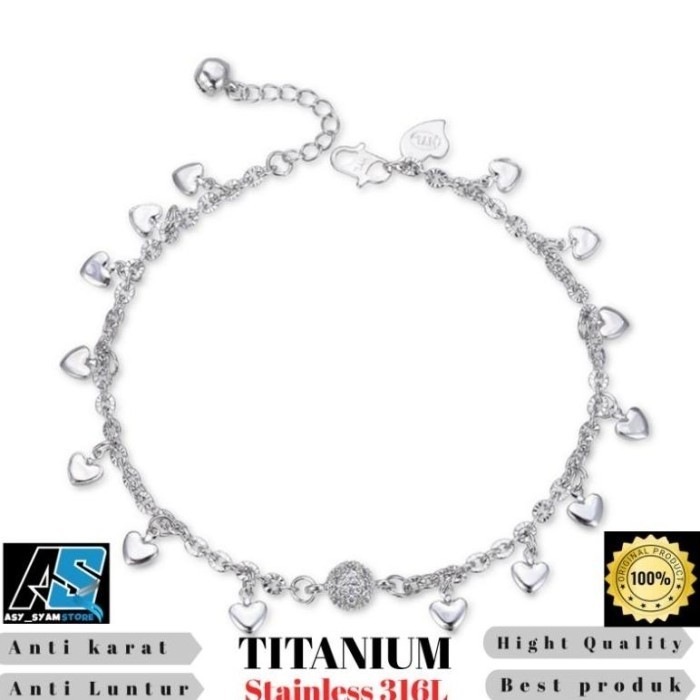 Haf Termurah Fashion Korea Gelang Kaki Cewek Silver Perak Emas Titanium