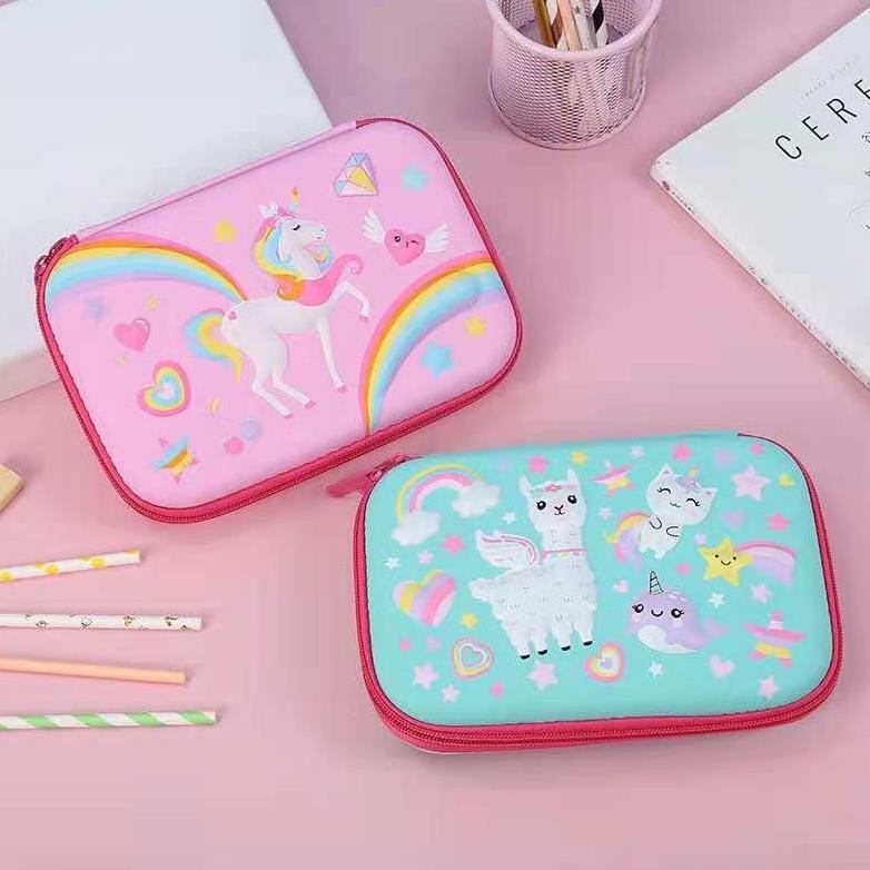 

Tempat Pensil 3D timbul Kotak Pensil Unicorn llama karakter anak dosgrip kado ultah unicorn murah