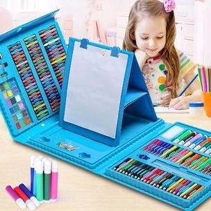

LS - Crayon Anak Pengasah 208pcs Set Alat Menggambar Melukis Anak-anak Crayon Cat Air