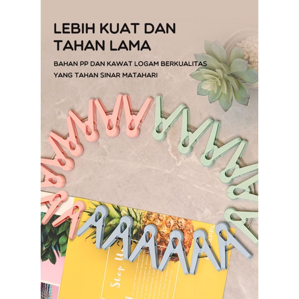 JEMURAN STAINLESS BONBOX BCH21204 KLIP JEPITAN BAJU PAKAIAN PENJEPIT JEMURAN ISI 20PCS