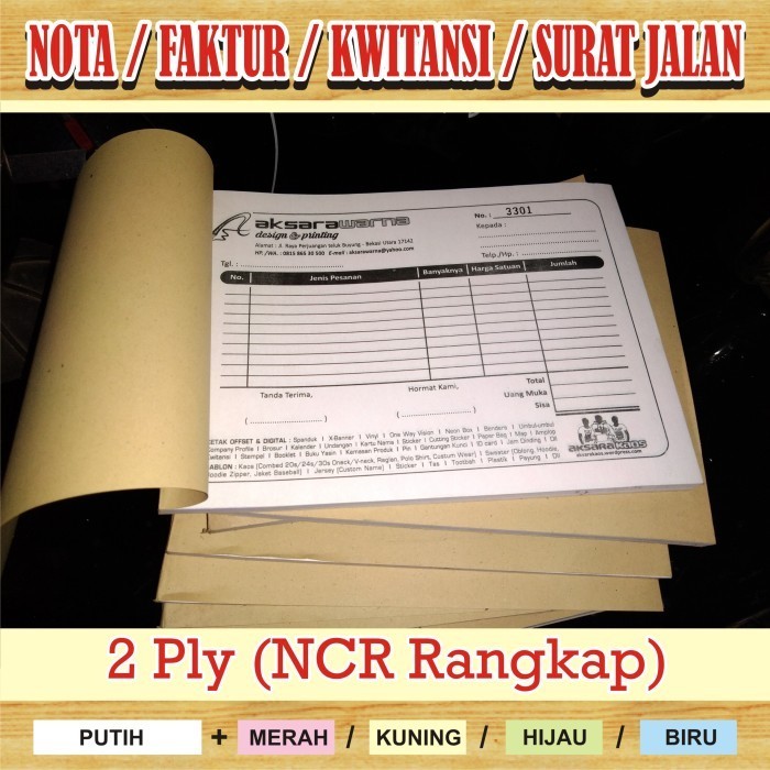 

Cetak Nota / Cetak Kwitansi / Faktur / Surat Jalan 2ply