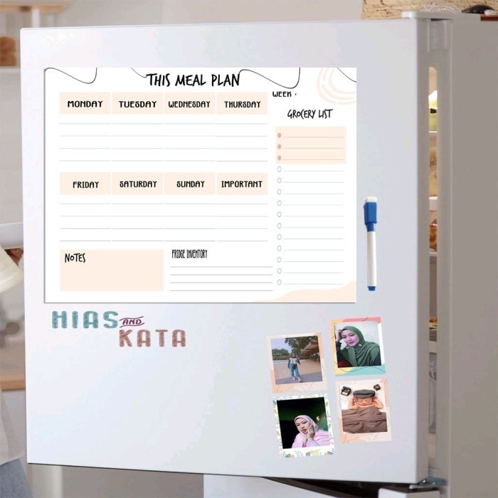

Magnetic Meal Planner agenda makan harian magnet kulkas