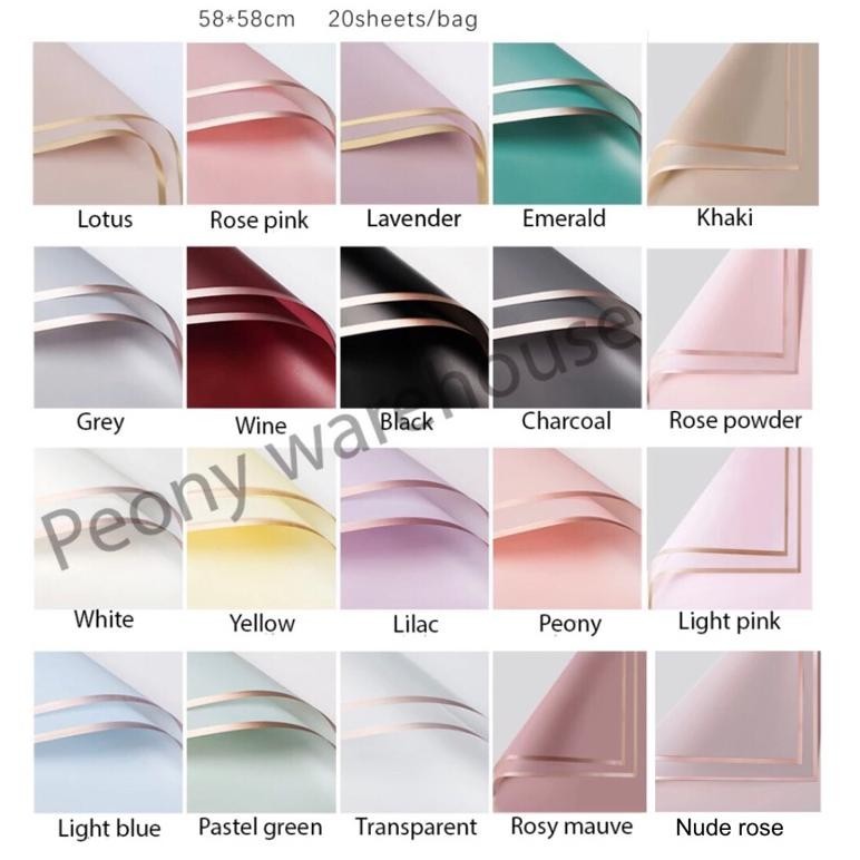 

Flashsale [20 Lembar] Flower Wrapping Paper Cellophane Varian List Gold Emas, Kertas Buket Bunga Hand Bouquet Cod