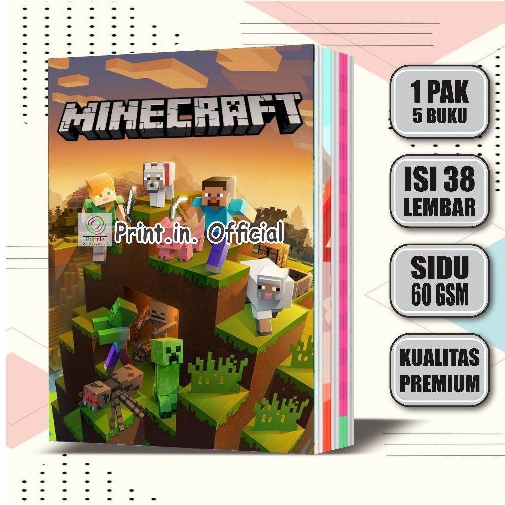 

Murah Buku Tulis Anak Custom Minecraft 38 Lembar / Buku Tulis Sekolah Cod