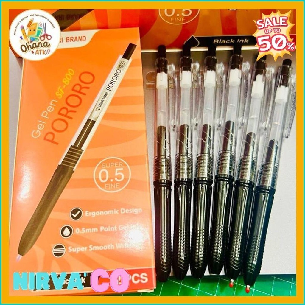 

(12 Pcs) Pulpen Gel Pororo Safari Sf-800 Kokoro Hitam 0.5 (Lagi Diskon)