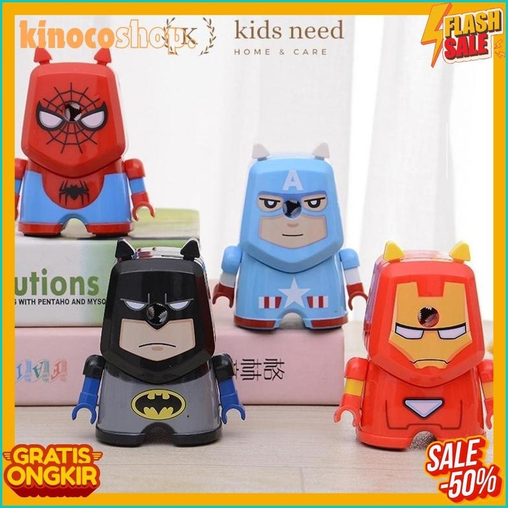 

Serutan Meja Putar Superhero / Rautan Putar Karakter Katoon / Serutan Meja Avenger Lucu (6.6)