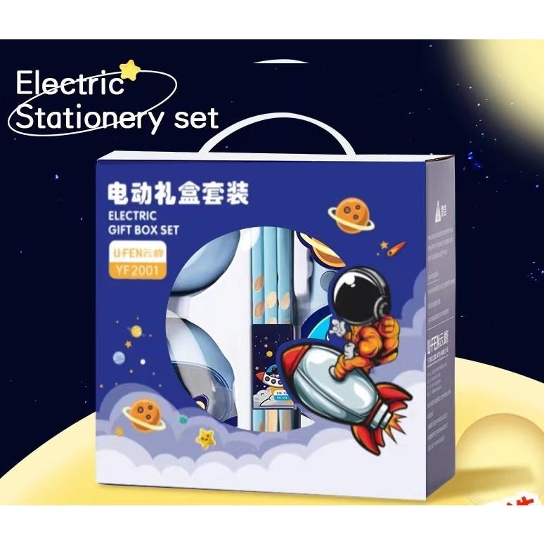 

Electric Stationery Set / Set Alat Tulis Elektrik Rautan Penghapus Vacuum Pensil 11 In 1 (Murmer)