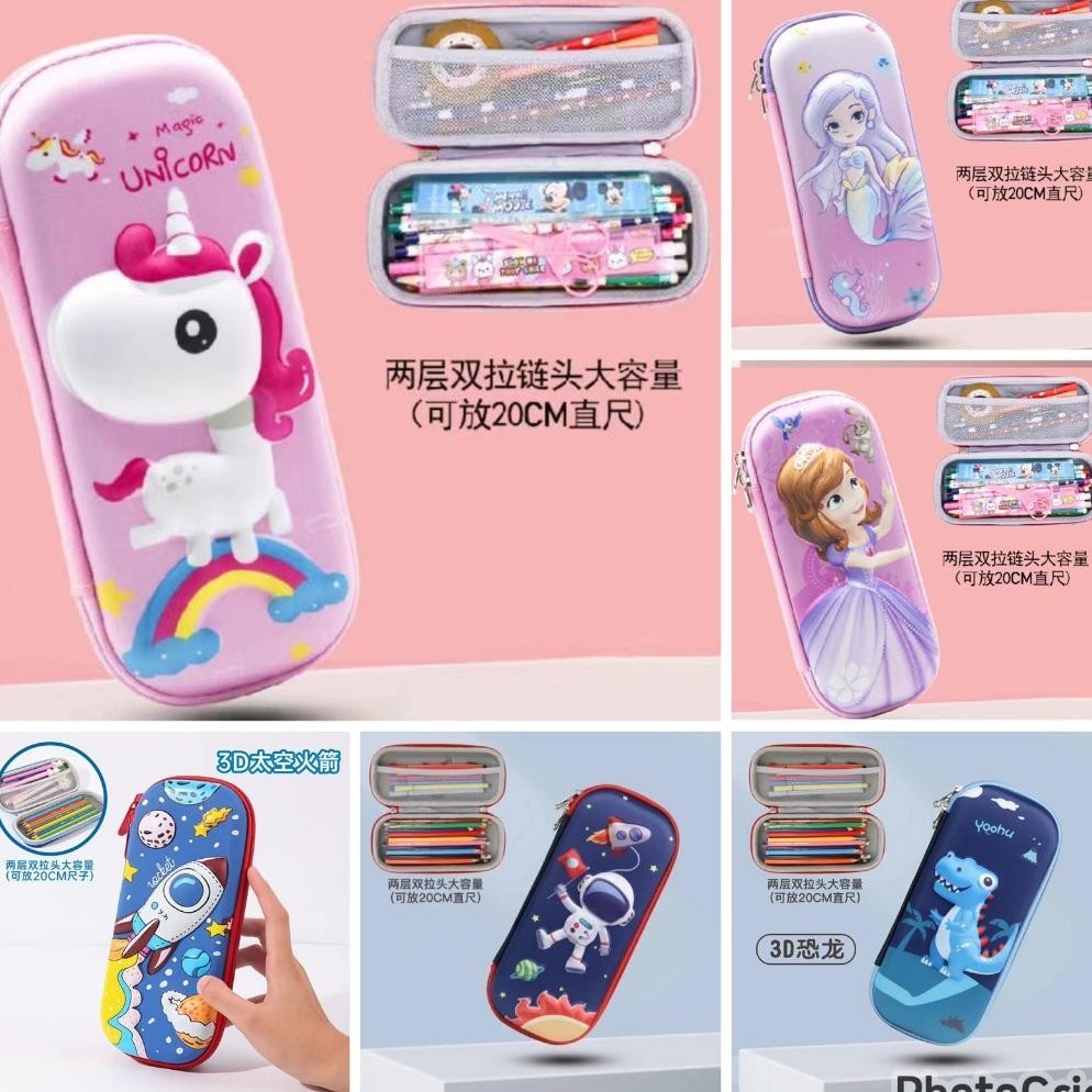 

Mm Tempat Pensil Anak Motif 3D Kotak Pensil Anak Motif Kartun Bahan Eva / Kotak Pensil Anak Tempat Alat Tulis 3D Karakter Timbul (6.6)
