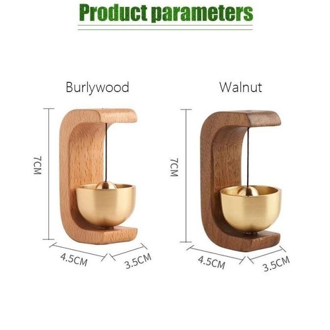 Premium Bel Pintu Kayu Rumah Toko Aesthetic Bel Lonceng Angin Kuningan Kayu Walnut High Quality