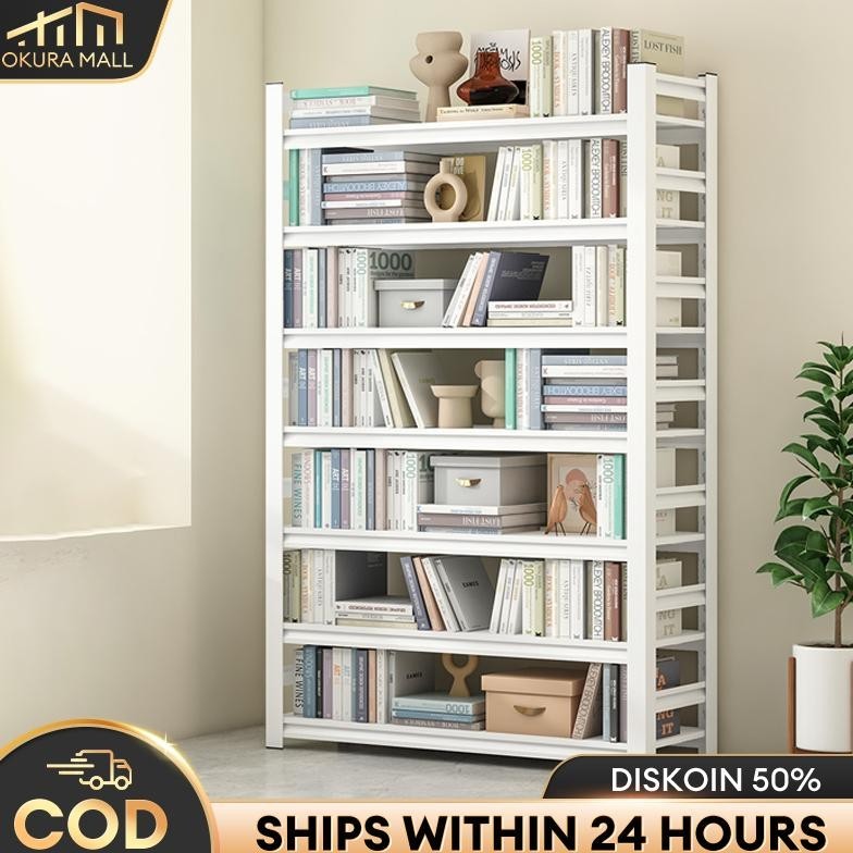 Lemari Buku Besi Rak Buku Serbaguna Lemari Buku Minimalis Lemari Buku Susun Lemari Penyimpanan Lemar