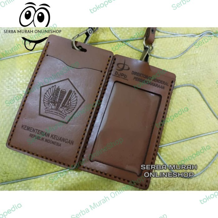 

Ane Holder Id Card Kulit Asli Tali Lanyard Name Tag Logo Kemenkeu