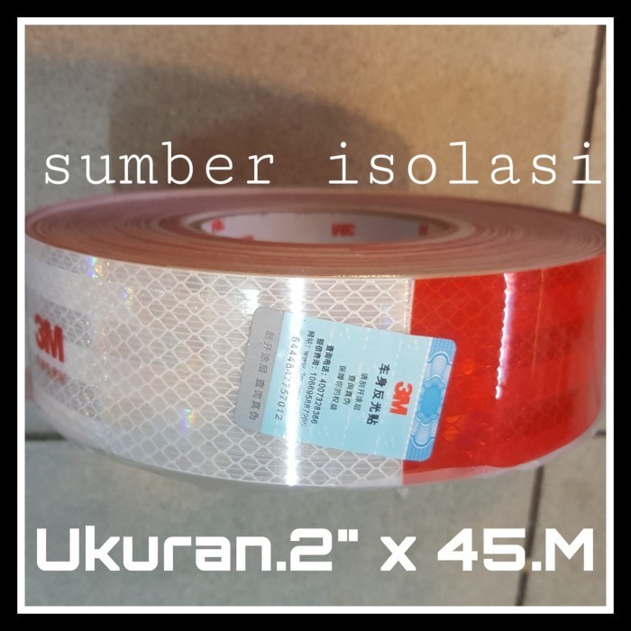 

Lakban Nyalah 3M Scotchlite Reflective Merah-putih Stiker 2" x 45.M