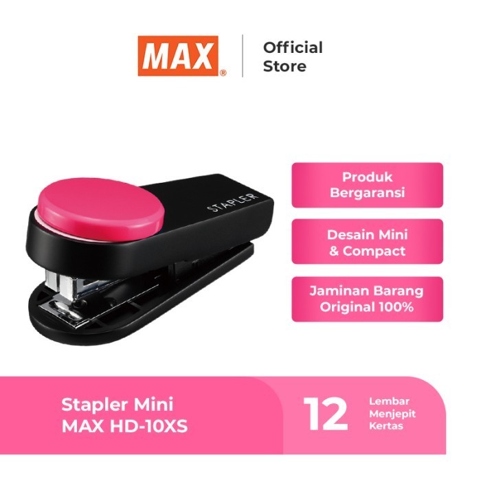 

Max Stapler HD-10XS Mini Stapler Pink