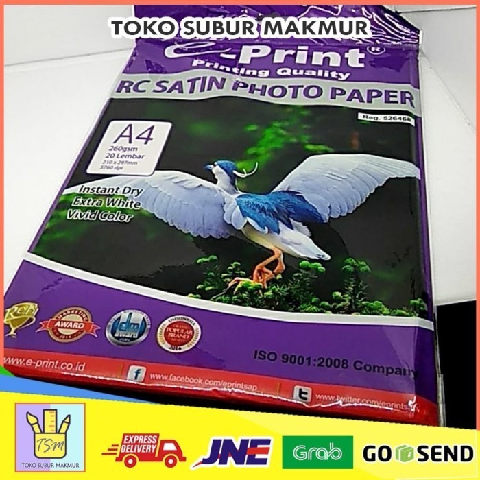 

KERTAS FOTO A4 260GR RC SATIN PHOTO PAPER KERTAS