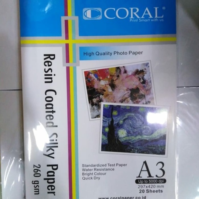 

photo paper silky 260 gram A3 isi 20 lembar