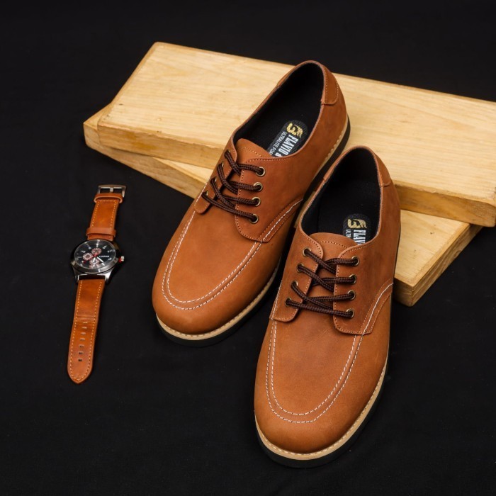 Sepatu Pantofel Pria Sepatu Kulit Hitam Doff Sepatu Moctoe Redwing