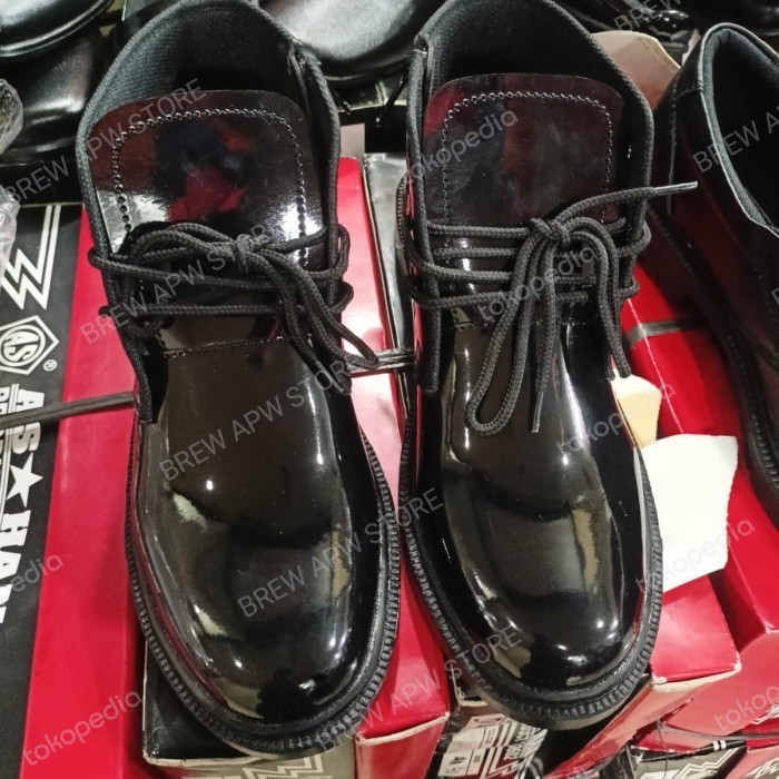 Sepatu Pdh Tni Mengkilap Model Tali Resleting Samping / Sepatu Pdh Tni