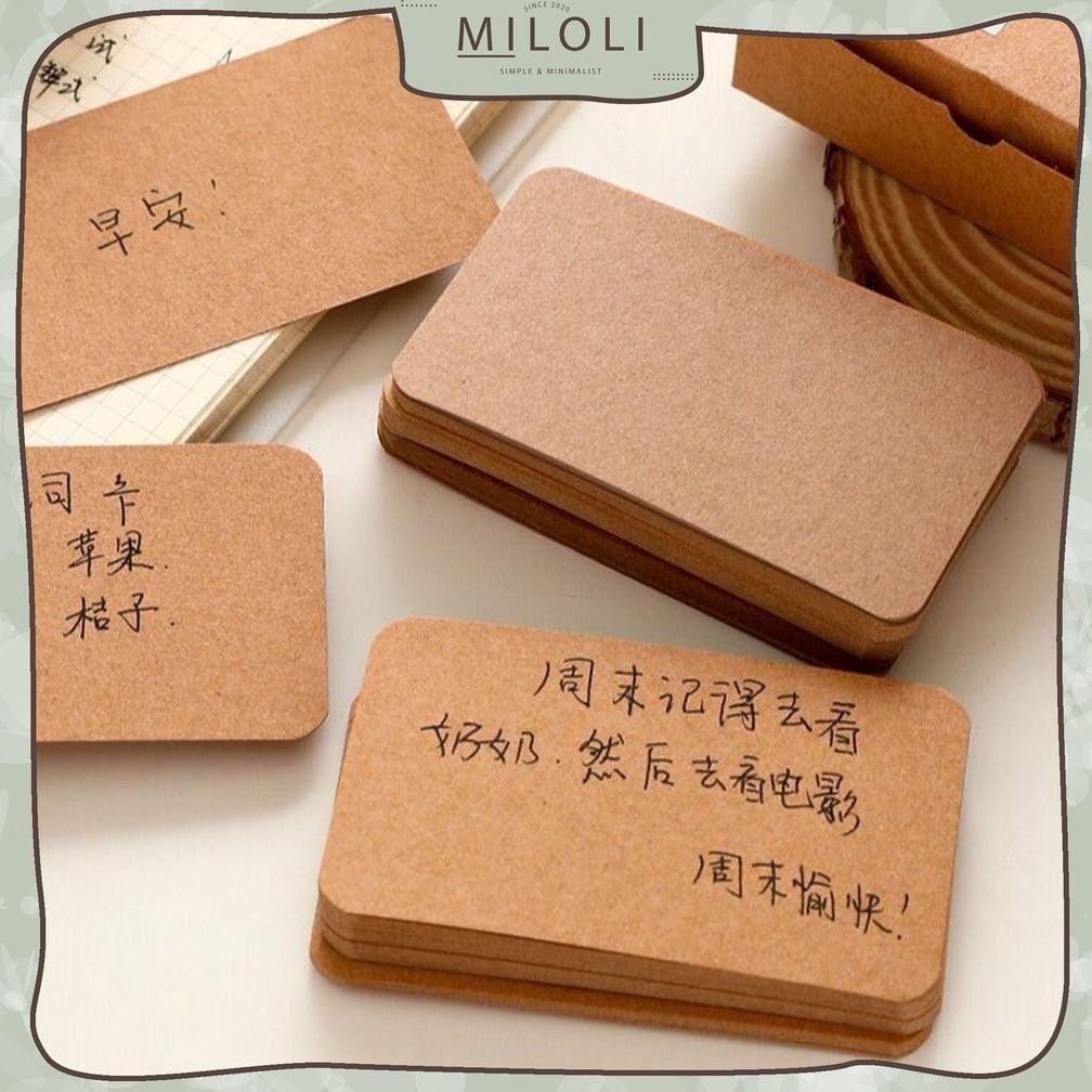 

[Miloli] 100Lembar Kartu Ucapan/ Kartu Kosong Notepad Kertas Kraft Notepad Greeting Cards - F0197 B Promo Puncak