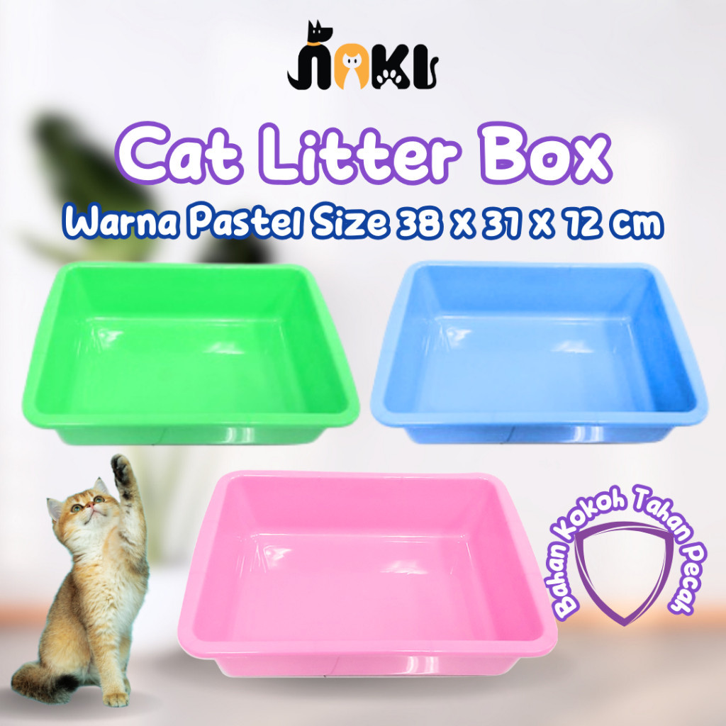 [GROSIR] LITTER BOX KUCING JUMBO UKURAN 38 X 32 X 12 CM | TEMPAT KOTORAN KUCING DAN PASIR TOILET BAS