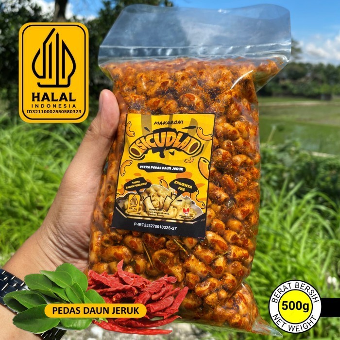 

TERPERCAYA FLASH SALEMAKARONI BANTET SICUDLA Kemasan 500gr Cemilan Pedas Jeruk