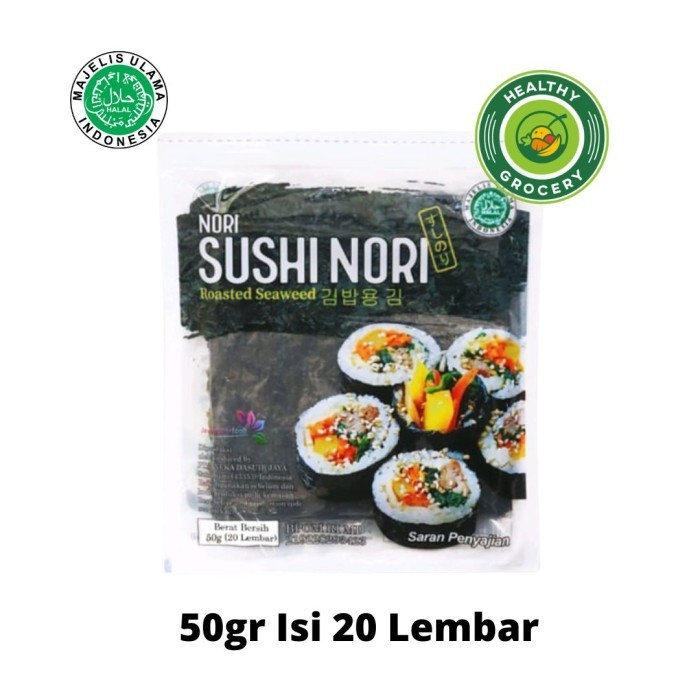 

BERKUALITAS Javasuperfood Sushi Nori Halal 20 Lembar 50gr Seaweed Rumput Laut